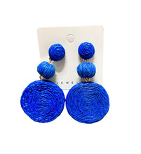 Load image into Gallery viewer, Circular Basket Weave Dangle Earrings
