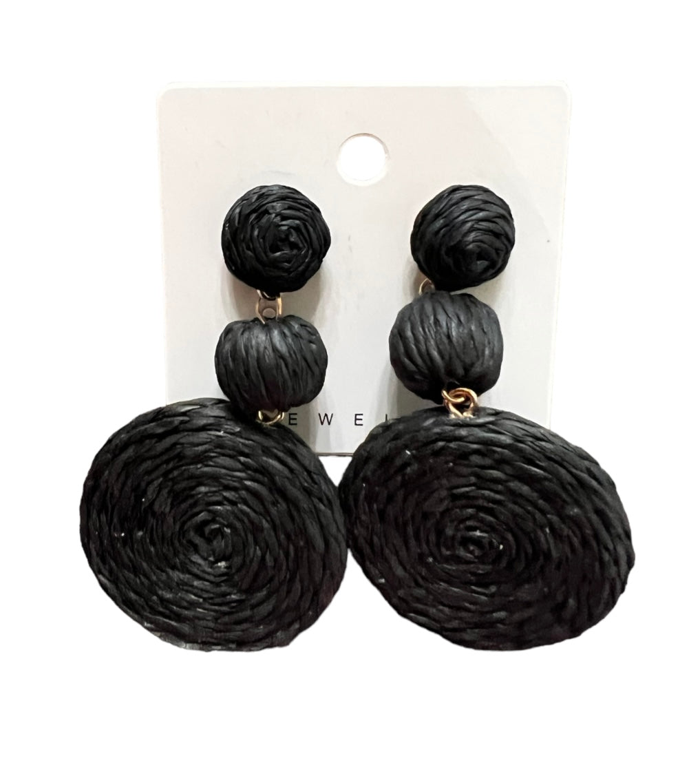 Circular Basket Weave Dangle Earrings