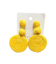 Load image into Gallery viewer, Circular Basket Weave Dangle Earrings
