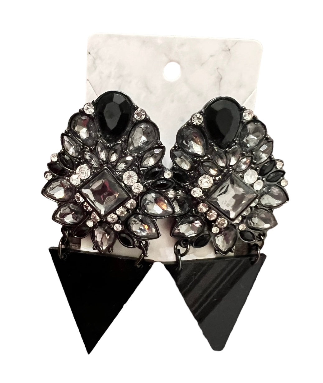 Vintage Black Triangle Earrings