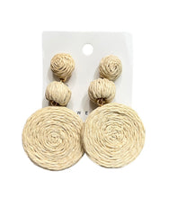 Load image into Gallery viewer, Circular Basket Weave Dangle Earrings
