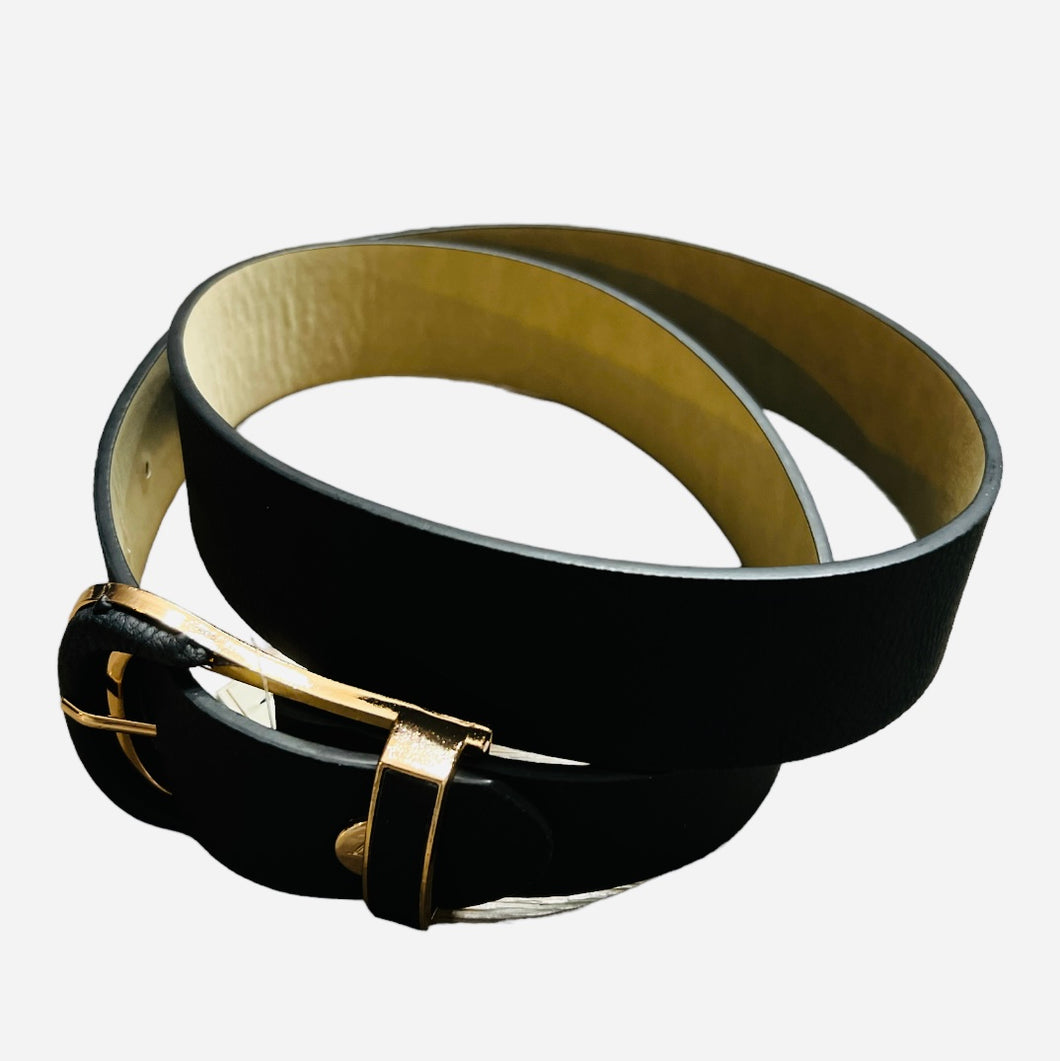 Black Belt W/ Gold Trim Buckle