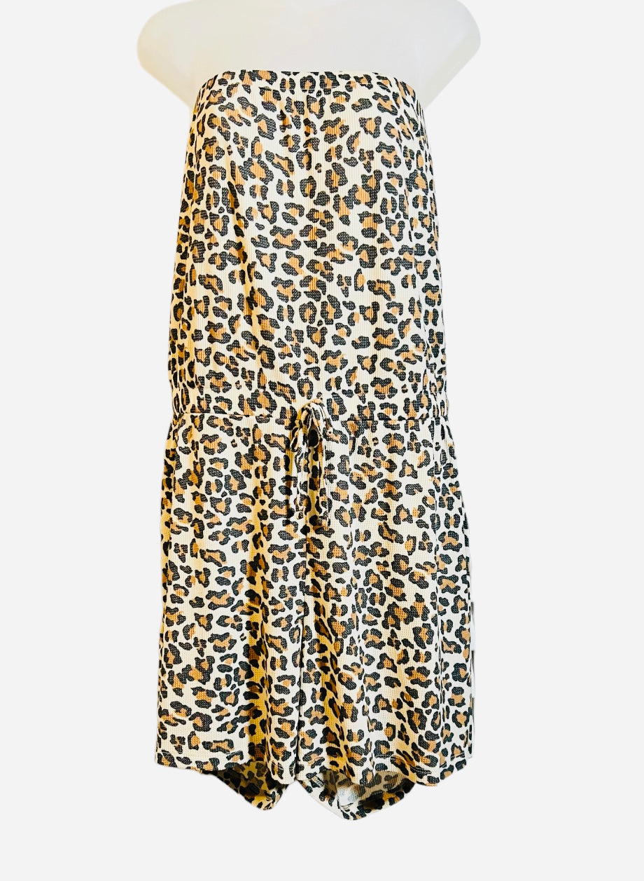 Animal Print Halter Short Romper